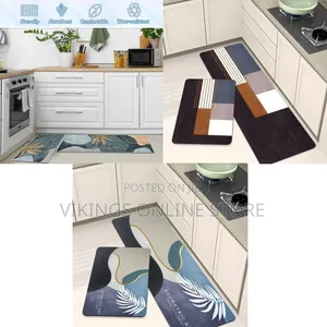 2-Piece Multi-Design Kitchen Floor Oil Dust Proof and Waterproof