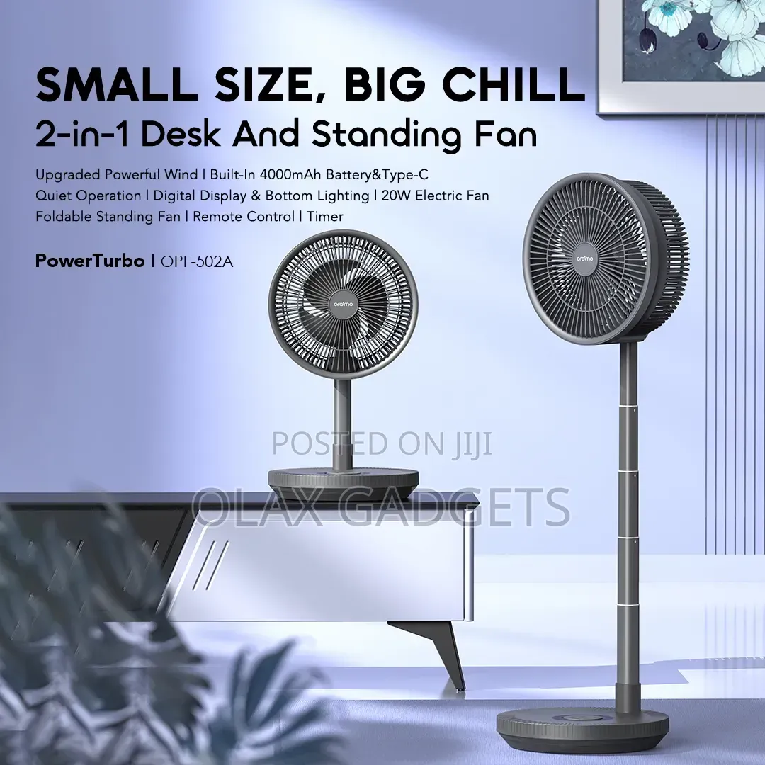 Oraimo PowerTurbo OPF-502A Smart Rechargeable Folding Fan - Brand New