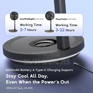 Oraimo PowerTurbo OPF-502A Smart Rechargeable Folding Fan - Brand New