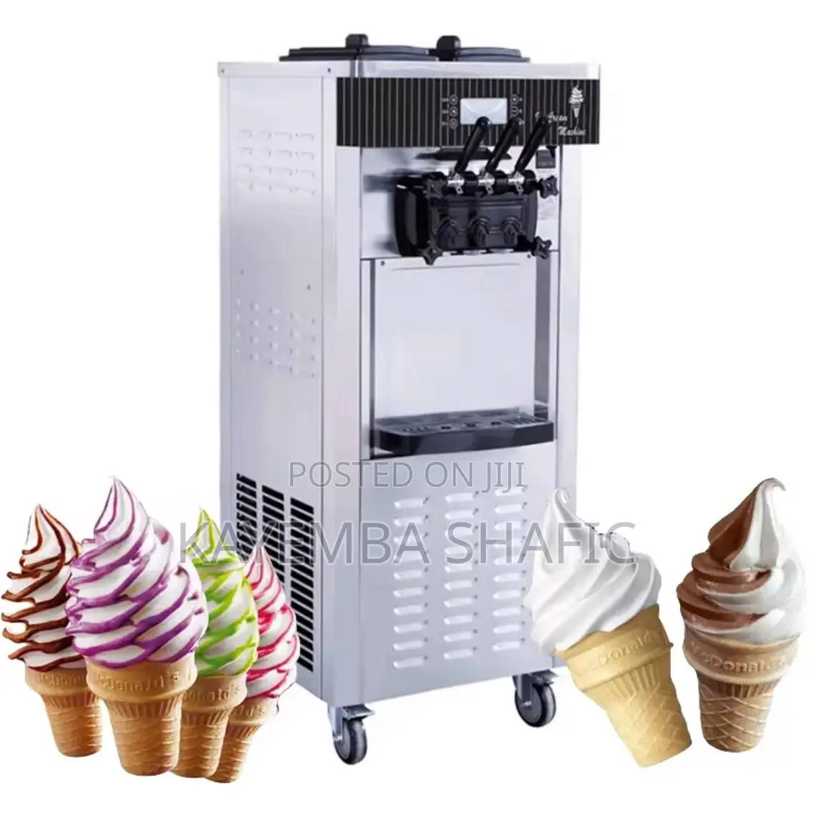 Commercial 3-Flavor Floor Soft Serve Ice Cream Machine