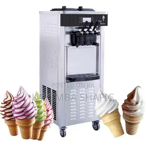 Commercial 3-Flavor Floor Soft Serve Ice Cream Machine