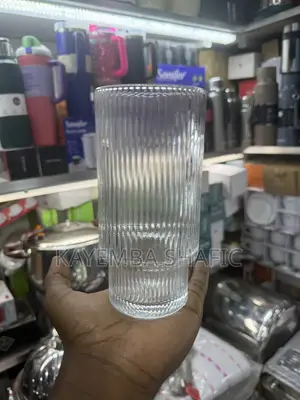 12-Piece Premium Ribbed Glass Tea Cups Set 480ml - Wholesale Deal