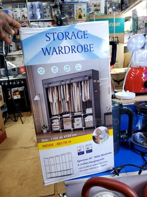 4 Coloum Storage Wardrobe With 4 Hanging Clothes Poles