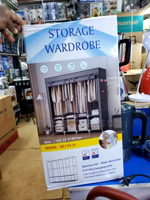 4 Coloum Storage Wardrobe With 4 Hanging Clothes Poles