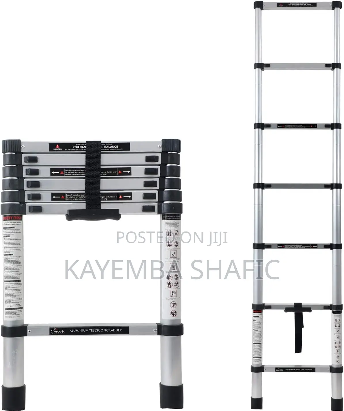 Brand New Corvids Portable Aluminium Telescopic Extension Ladder