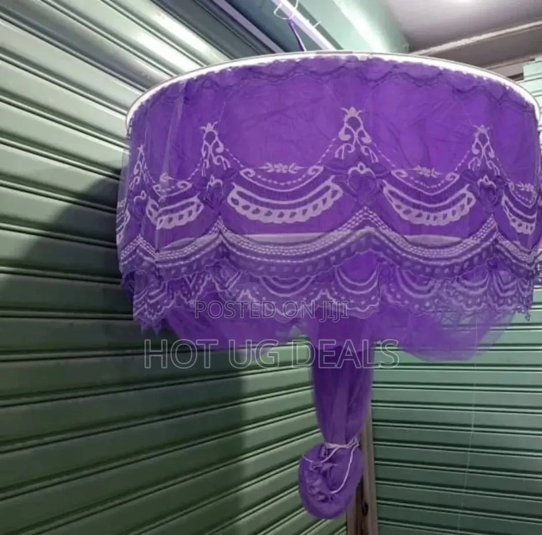 6x6 Double Layer Round Mosquito Net - Purple