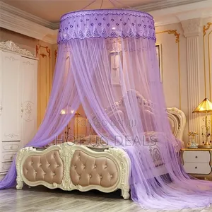6x6 Double Layer Round Mosquito Net - Purple