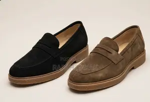 Men’s Super Classic Black/Brown J.M. Weston Suede Penny Loafers