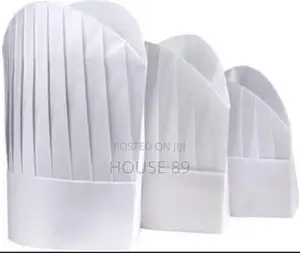 50 Piece Disposable White Non-Woven Chef Hats