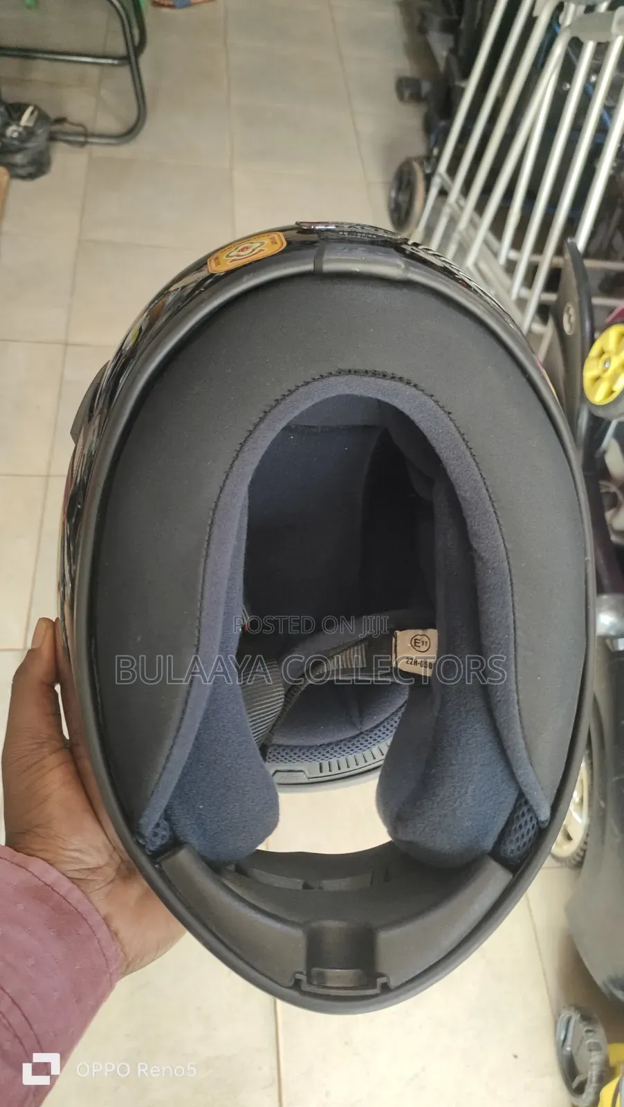 UK Used AGV Motorcycle Helmet in Glossy Black.
