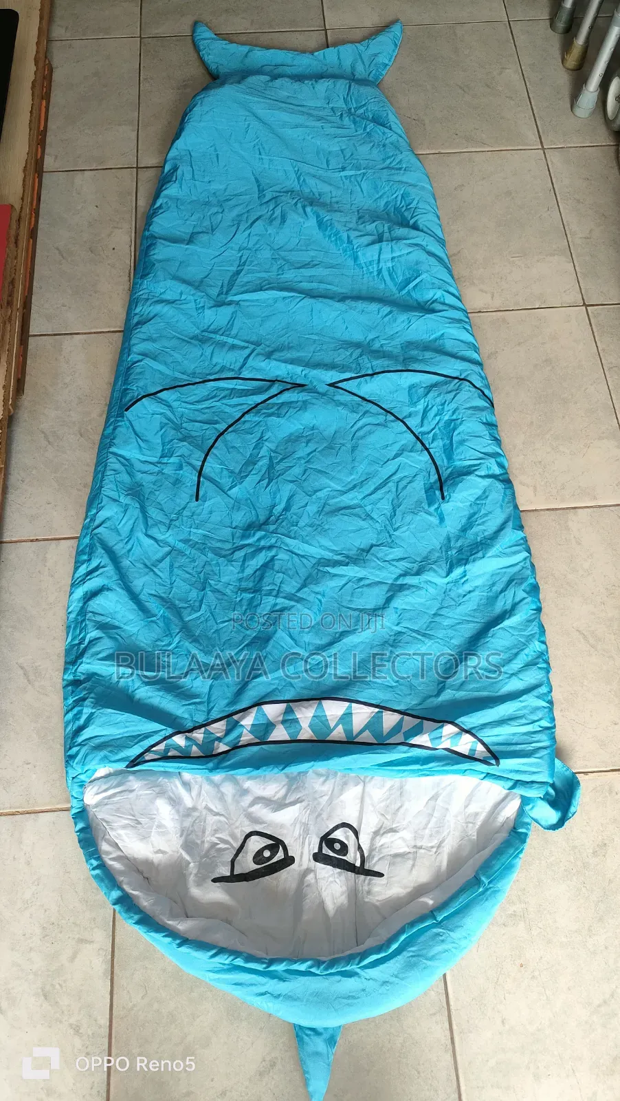 UK Used Happy Nappers Blue Shark Plush Pillow and Sleeping Bag Combo.