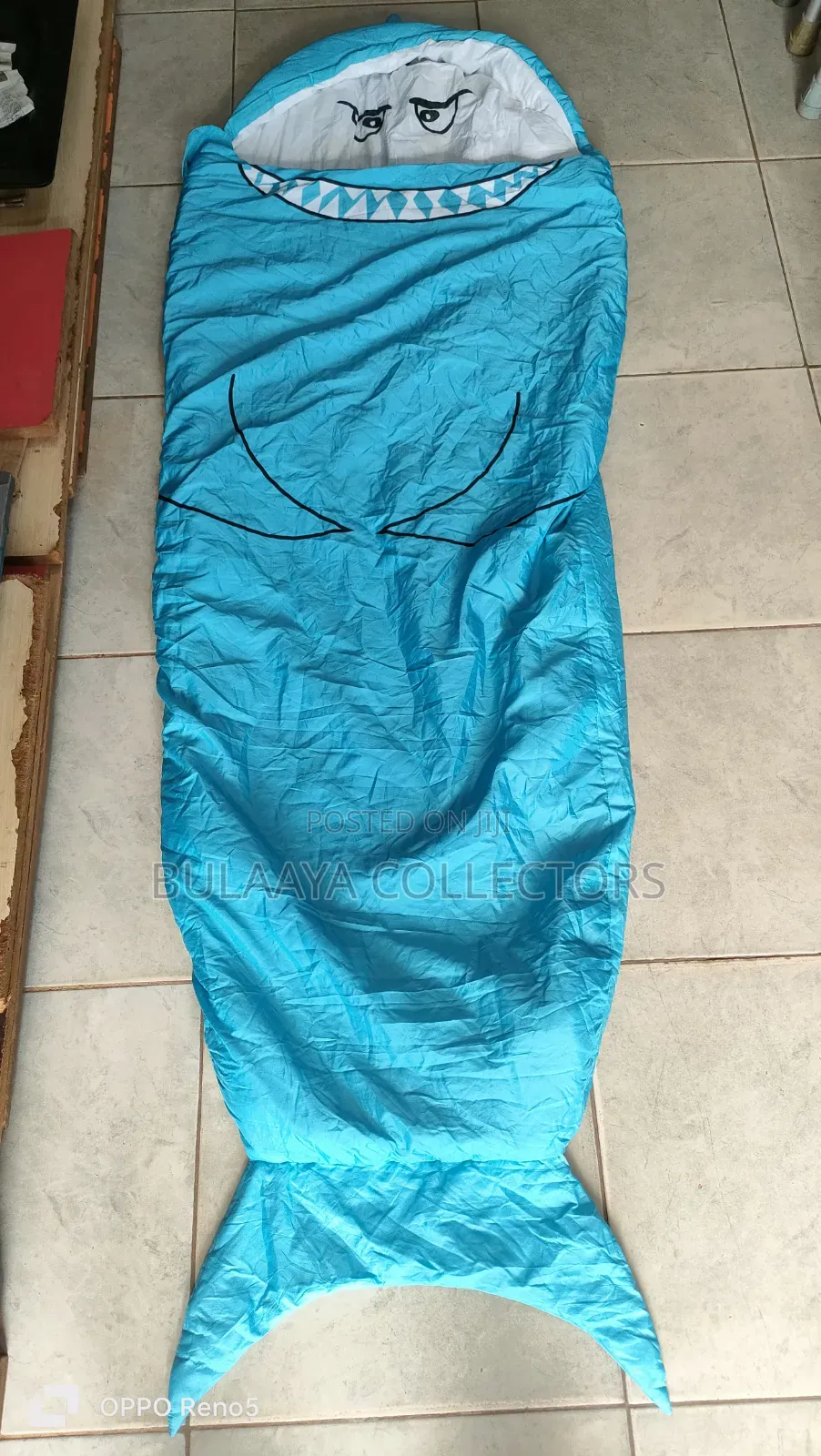 UK Used Happy Nappers Blue Shark Plush Pillow and Sleeping Bag Combo.