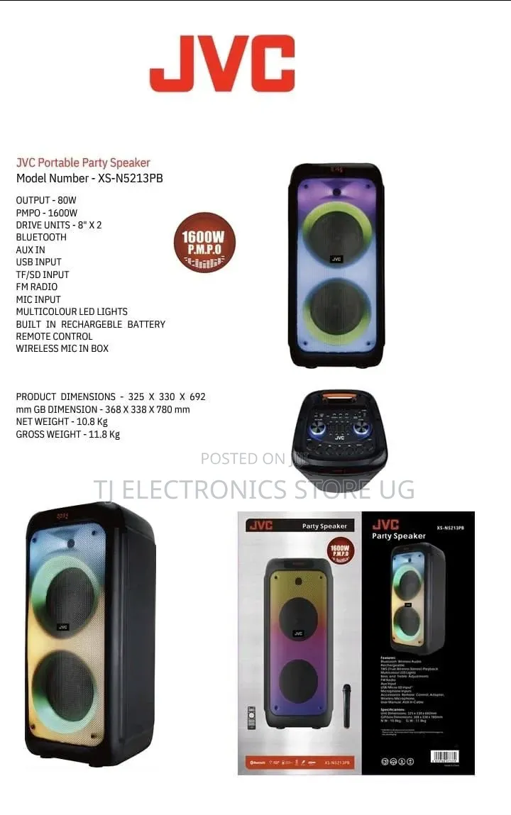 JVC XS-N6112PB - 2400 Watts , Built in Rechargeable Battery.