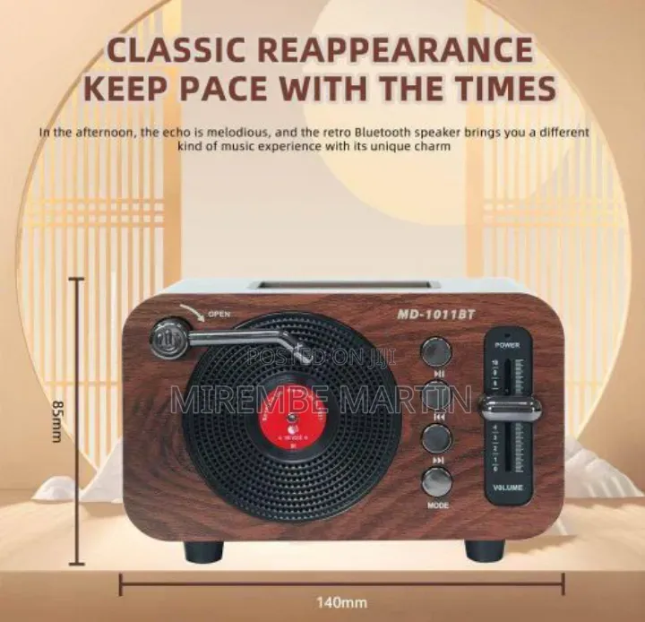 FM Radio With Bluetooth Speaker, TF Card, USB, AUX, Rechargeable