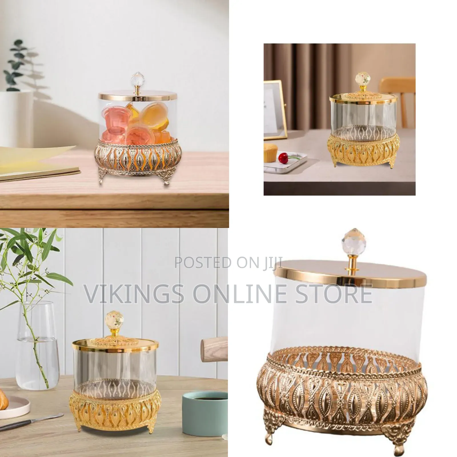 20*14CM Fityle Glass Candy Jar With Lid Sugar Bowl Holder Decoration