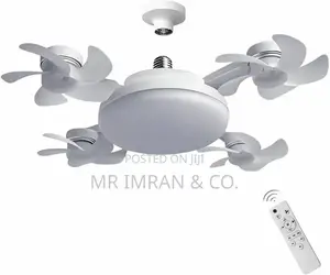 2-in-1 Drone-Style Socket Ceiling Fan With an Integrated Led Light