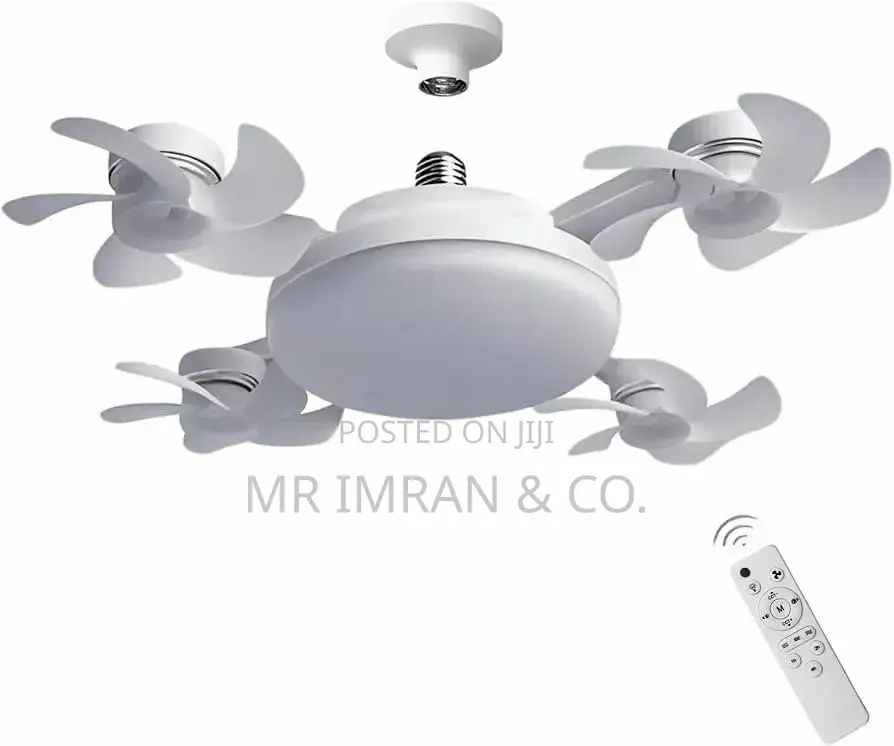 2-in-1 Drone-Style Socket Ceiling Fan With an Integrated Led Light