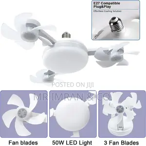 2-in-1 Drone-Style Socket Ceiling Fan With an Integrated Led Light
