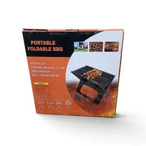 Flat-Folding Outdoor Charcoal BBQ Grill