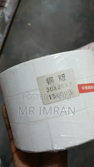 3-Row Roll of Semi-Gloss Art Paper Barcode Label Stickers 20*30mm