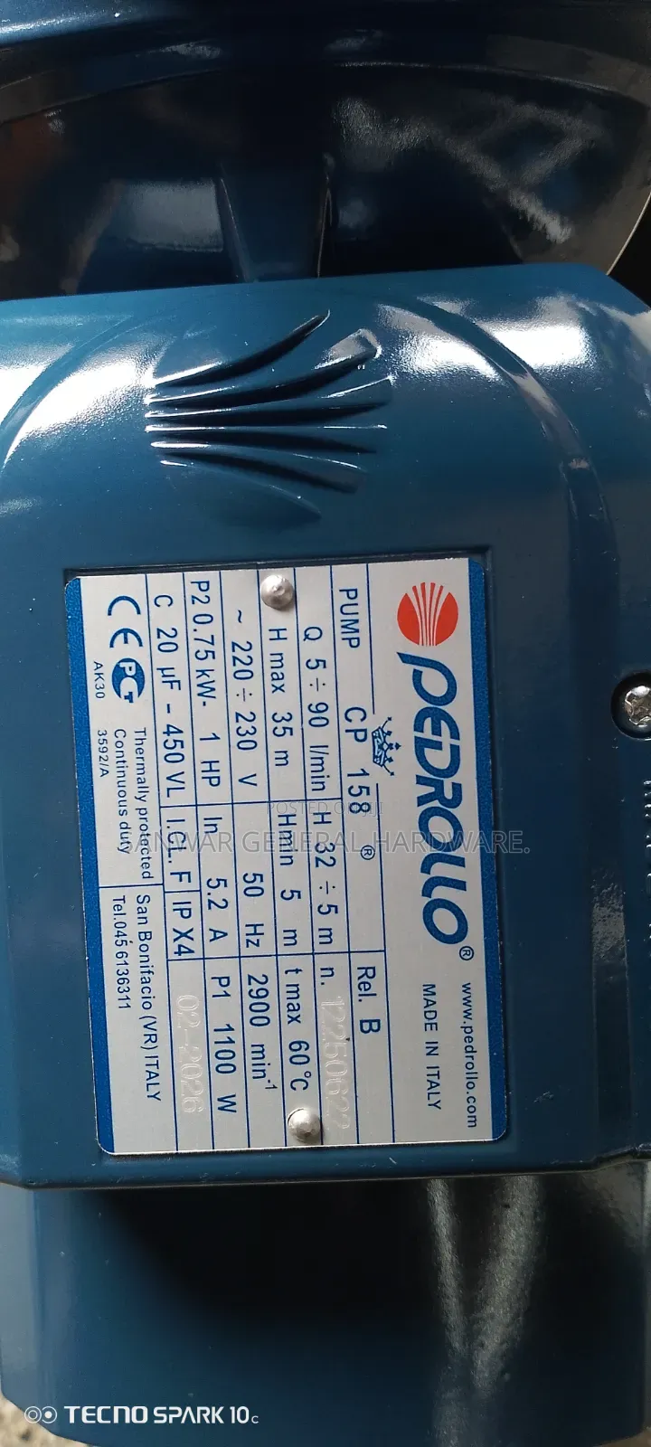 1hp Pedrollo Surface Pumps Automatic Controller(Made in Italy)
