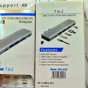 7 in 2 Double USB C to Hdmi + Card Reader + USB C Hub / Type C Hub