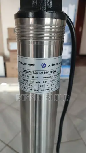 1100W Solar Borehole Water Pump 125m Head 2500l/H 110V DC