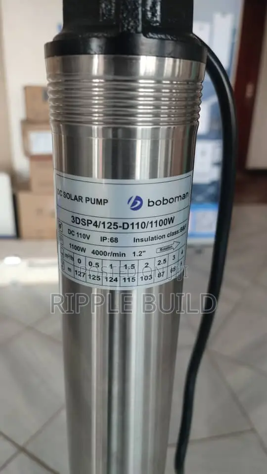 1100W Solar Borehole Water Pump 125m Head 2500l/H 110V DC