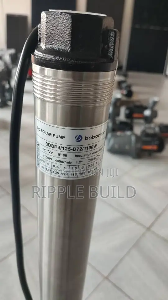 1100W Solar Borehole Pump 125m Head 2500l/H 72V DC