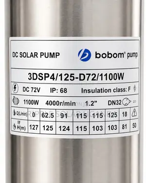 1100W Solar Water Pump – 125m Head 4,000l/H 72V