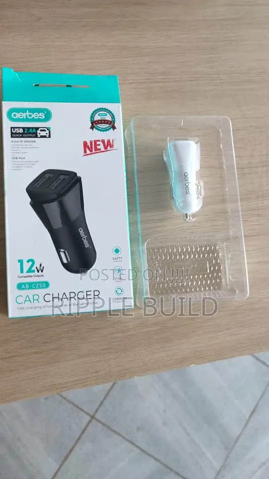 Aerbes Dual USB 2.4A Fast Car Charger 12W for Phones Tablets AB-CZ50