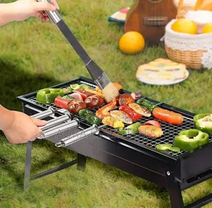 Portable Folding Stainless steelCharcoal Barbecue Grill