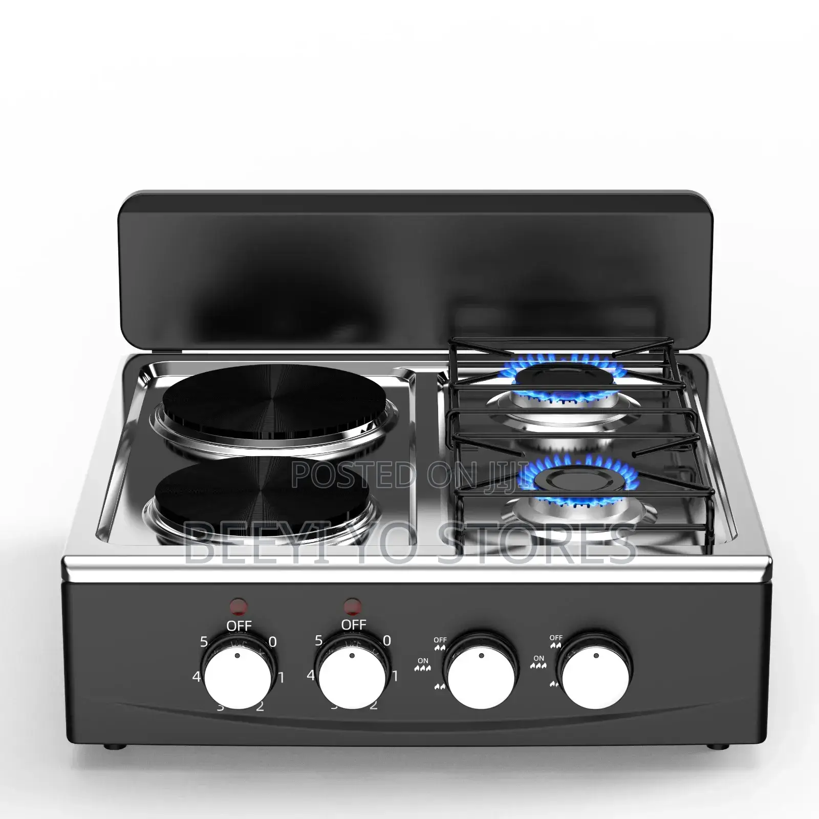 Hybrid 4-Burner Gas and Electric Cooktop / Tabletop Stove