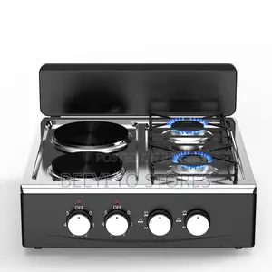 Hybrid 4-Burner Gas and Electric Cooktop / Tabletop Stove