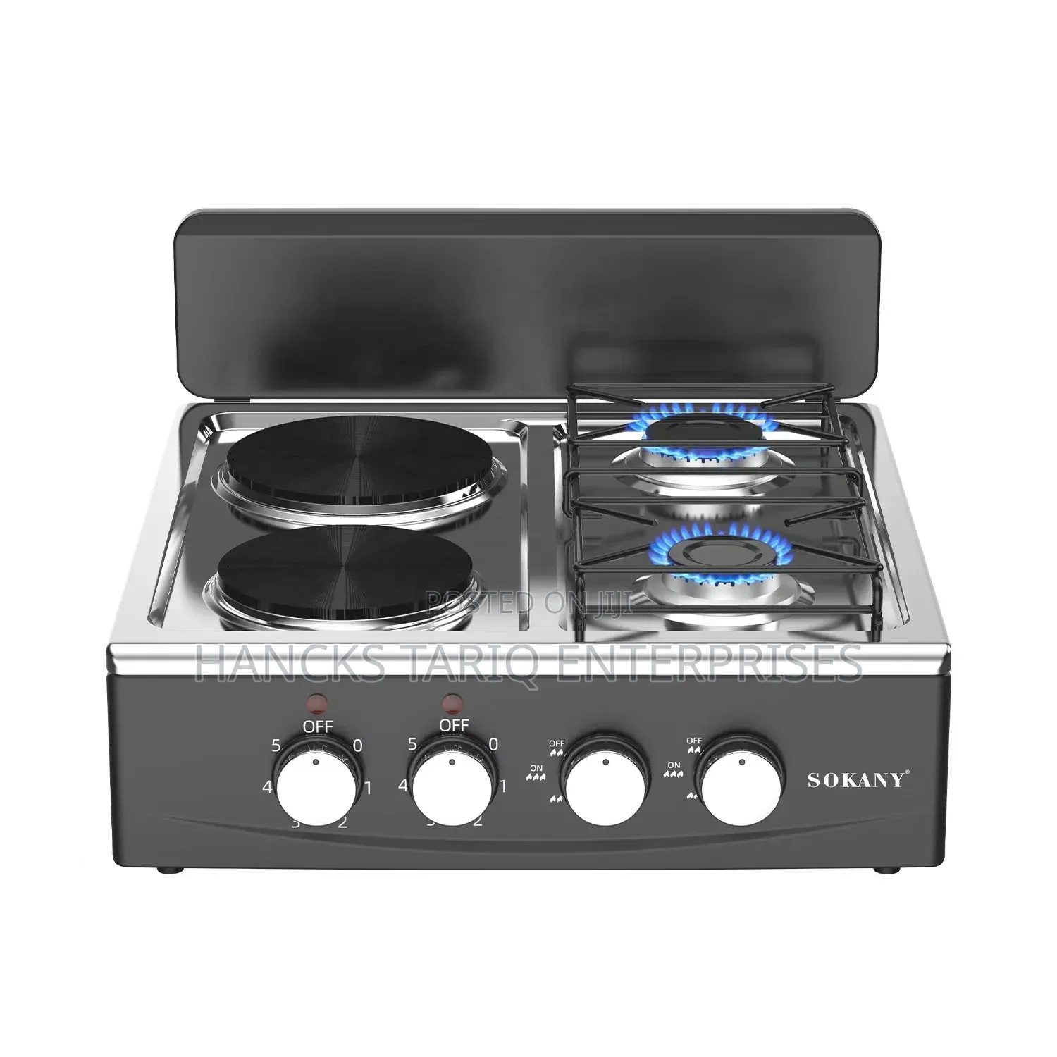 Hybrid 4-Burner Gas and Electric Cooktop / Tabletop Stove