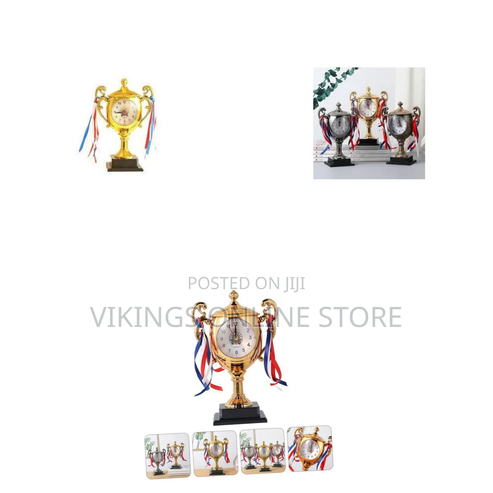 Trophy Alarm Retro Table Vintage Bedside Large Gold Clock