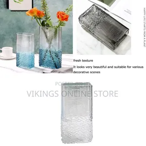 Mediterranean Style Glass Vase, Flower Vase Glass, Wavy Horizontal