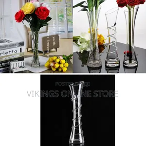 Tall Thin Vase Glass, Bevel Circles Crystal Vases for Flowers ,Glass