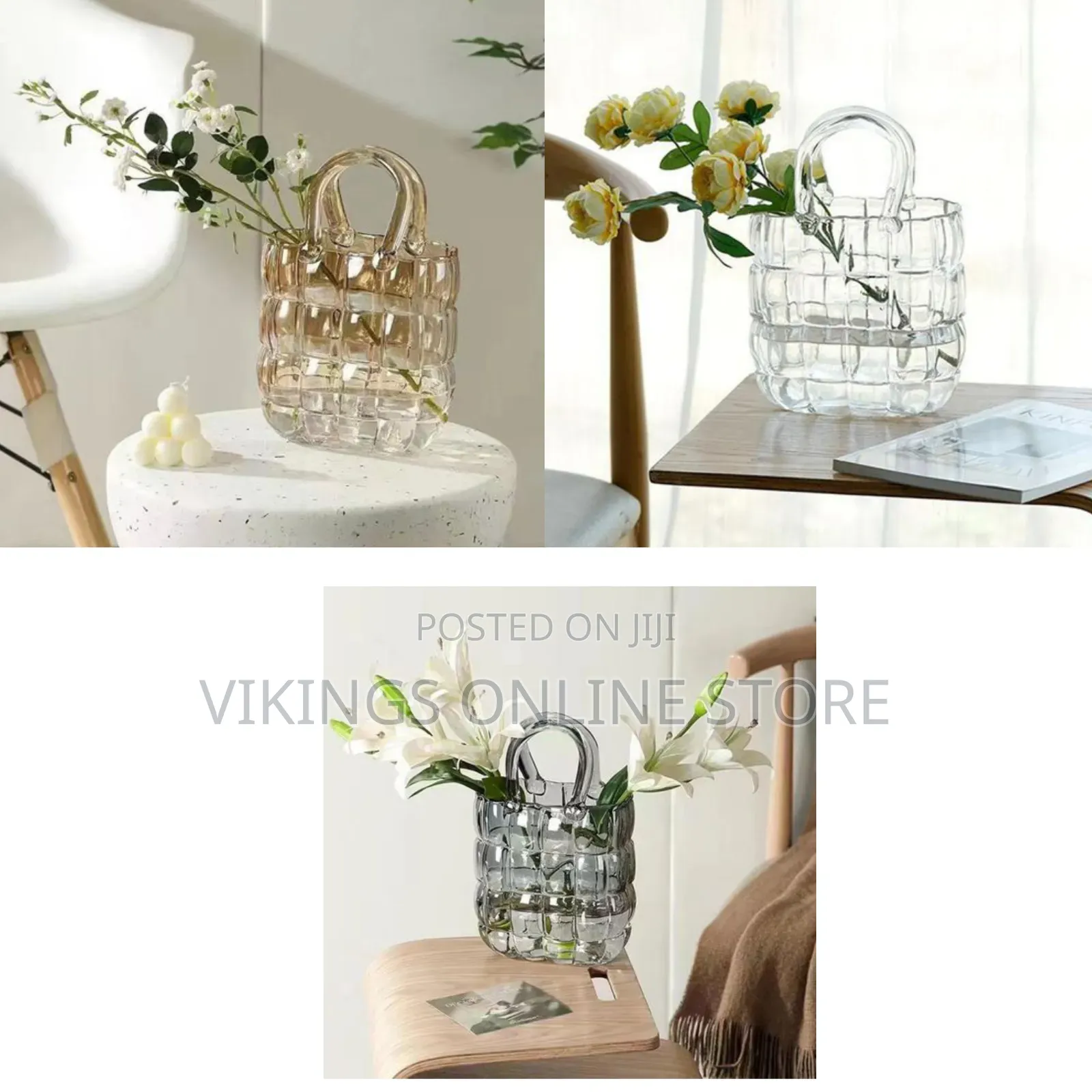 Purse Vase for Flowers Handbag Unique Glass Bag Vase