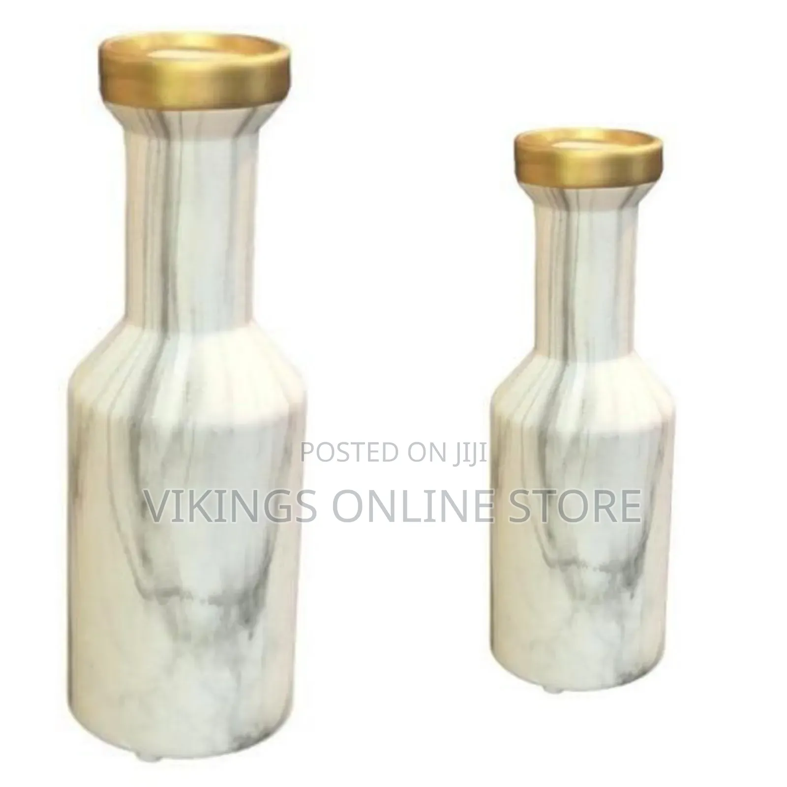 Marble Pattern With Golden Bottle Mouth European Style Decoration