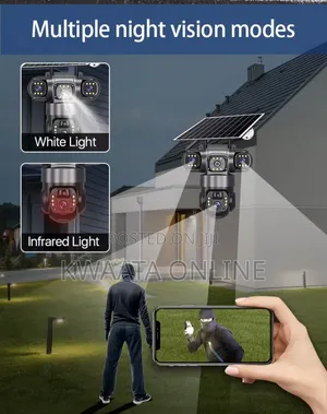 4G LTE Sim Card Solar Security Camera, HD Wi-Fi, 3 Lens Wireless 