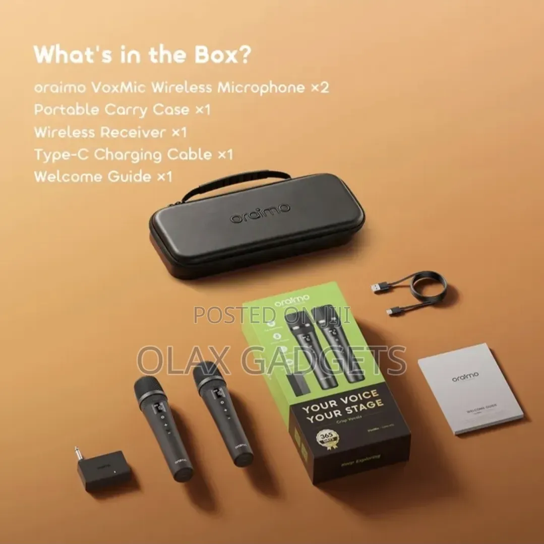 Oraimo VoxMic Rechargeable Wireless Mics - Brand New Original