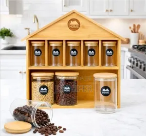 Bamboo Wooden House Spice Organizer