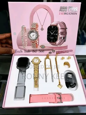 A58 Plus Smartwatch Watch Combo{gift Set}