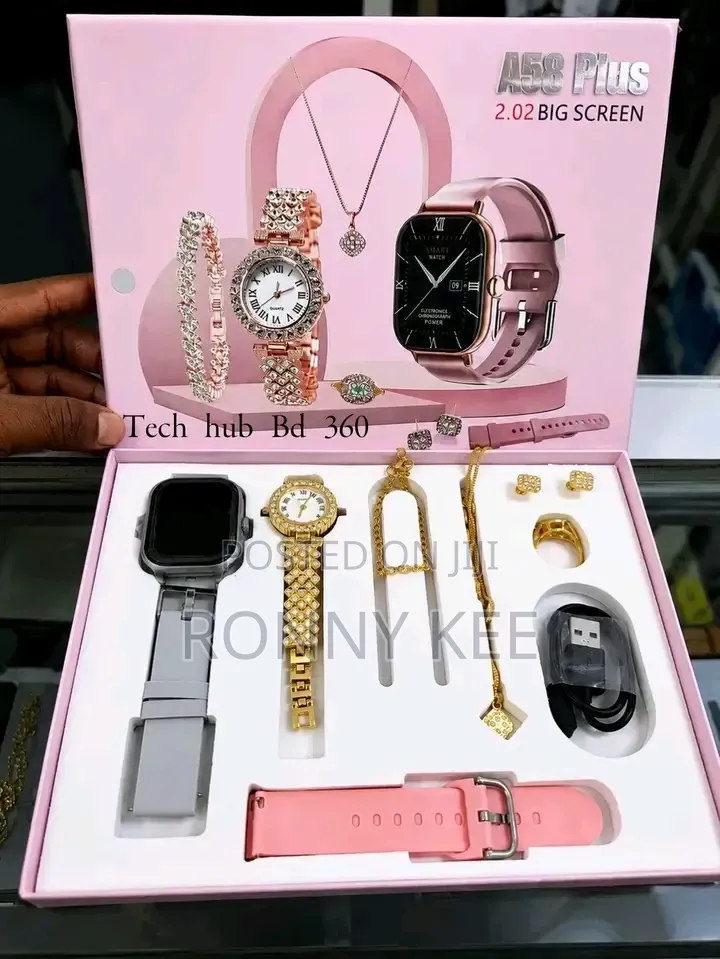 A58 Plus Smartwatch Watch Combo{gift Set}