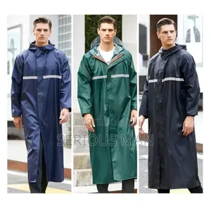 1- Piece Men’s RainCoat With Reflective Stripe- Multi Colours