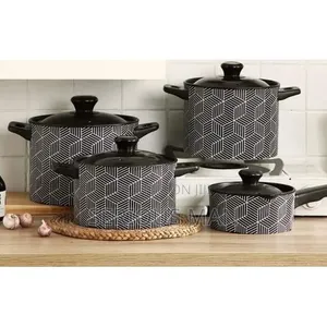4 Pieces of Casserole Dish, Health Soup Pot, Household Ceramic
