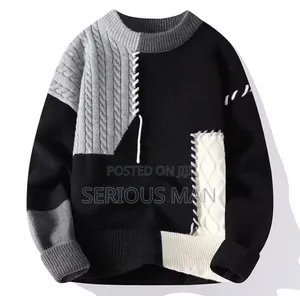Patchwork Contrast Stitch Knit Sweater