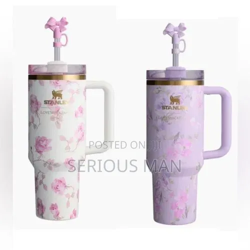 Stanley Love Shack Fancy Tumbler With Straw and Handle-Multicolour