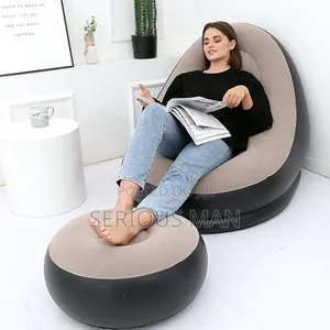 Inflatable Lounge Chair With a Matching Ottoman Footrest.